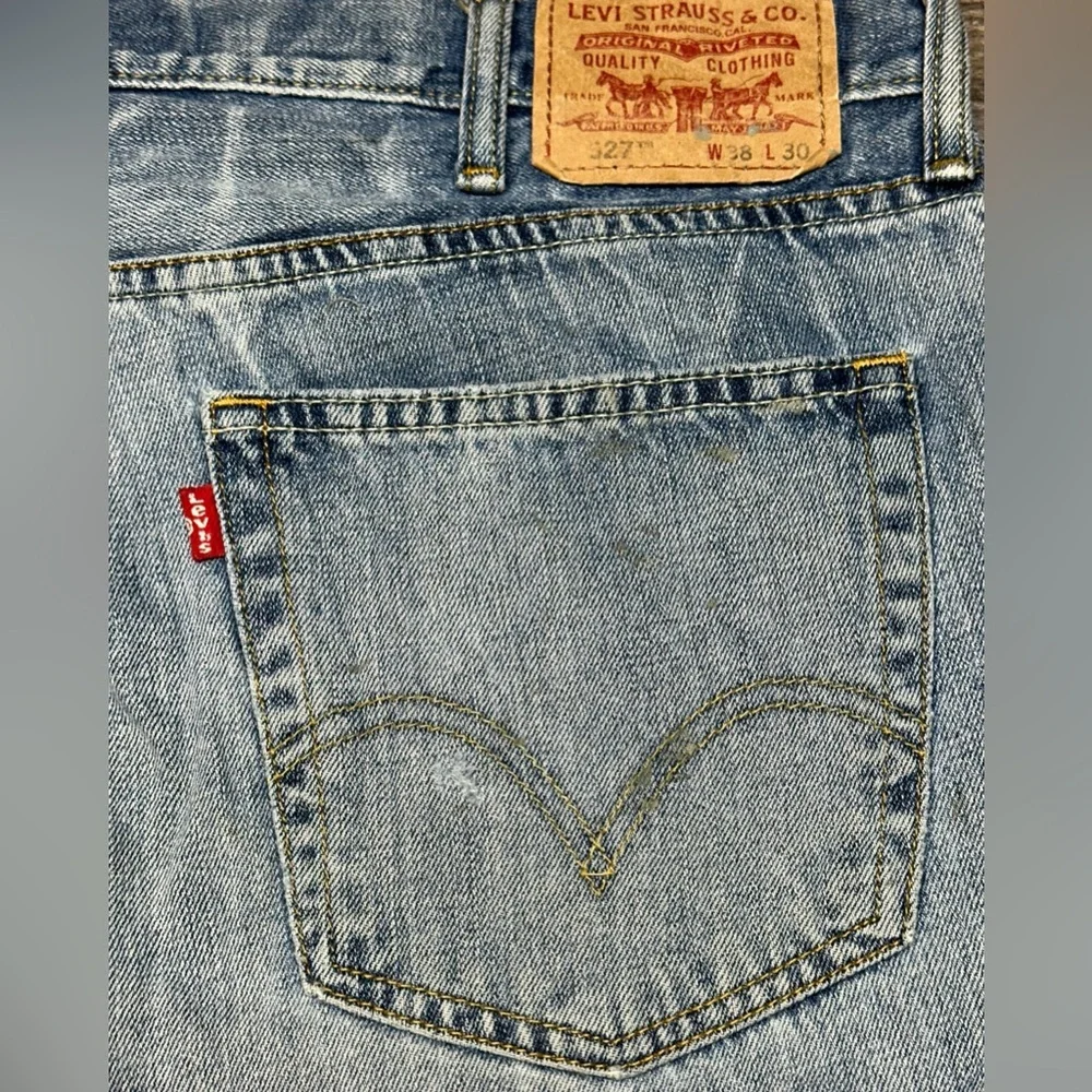 Levi’s 527 Bootcut Jeans Distressed Workwear Denim 38x30